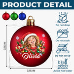 Custom Photo Christmas Child Portrait Gifts - Personalized Full Wrap Ball Ornament