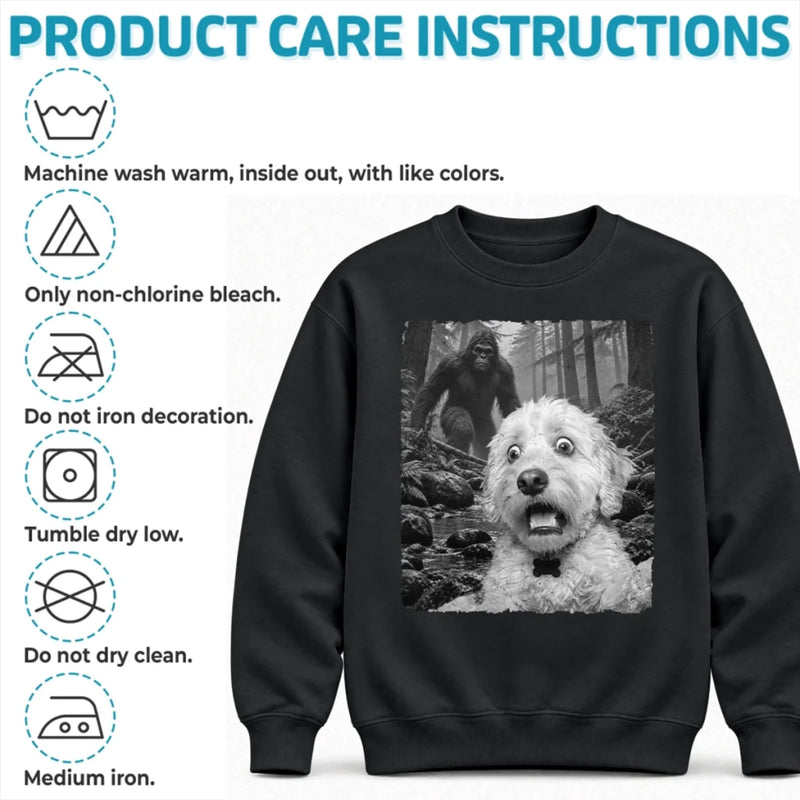 Custom Pet Photo Bigfoot Christmas Gifts For Dog And Cat Lovers - Personalized Crewneck Pullover Sweatshirt
