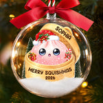 Custom Name Christmas Squishy Gifts - Personalized 3D Acrylic Ball Ornament