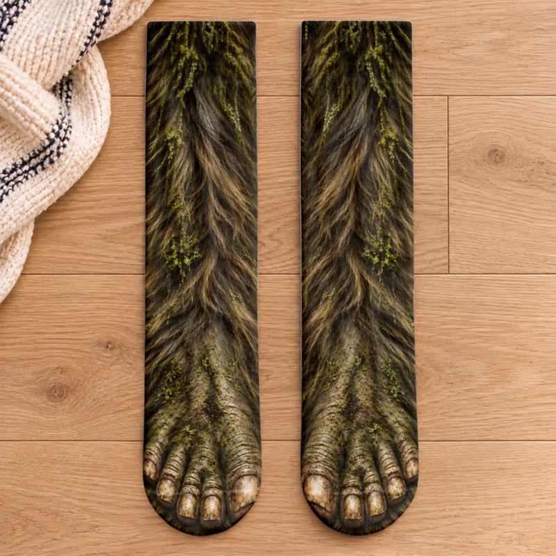 Custom Funny Hairy Feet Prank Gifts for Men and Women - Personalized Middle Tube Socks