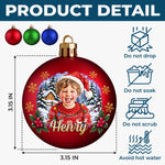 Custom Photo Christmas Family Gifts - Personalized Full Wrap Ball Ornament