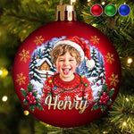 Custom Photo Christmas Family Gifts - Personalized Full Wrap Ball Ornament
