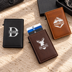 Custom Name Antler Deer Gifts for Deer Lovers - Personalized RFID Blocking Pop Up Wallet