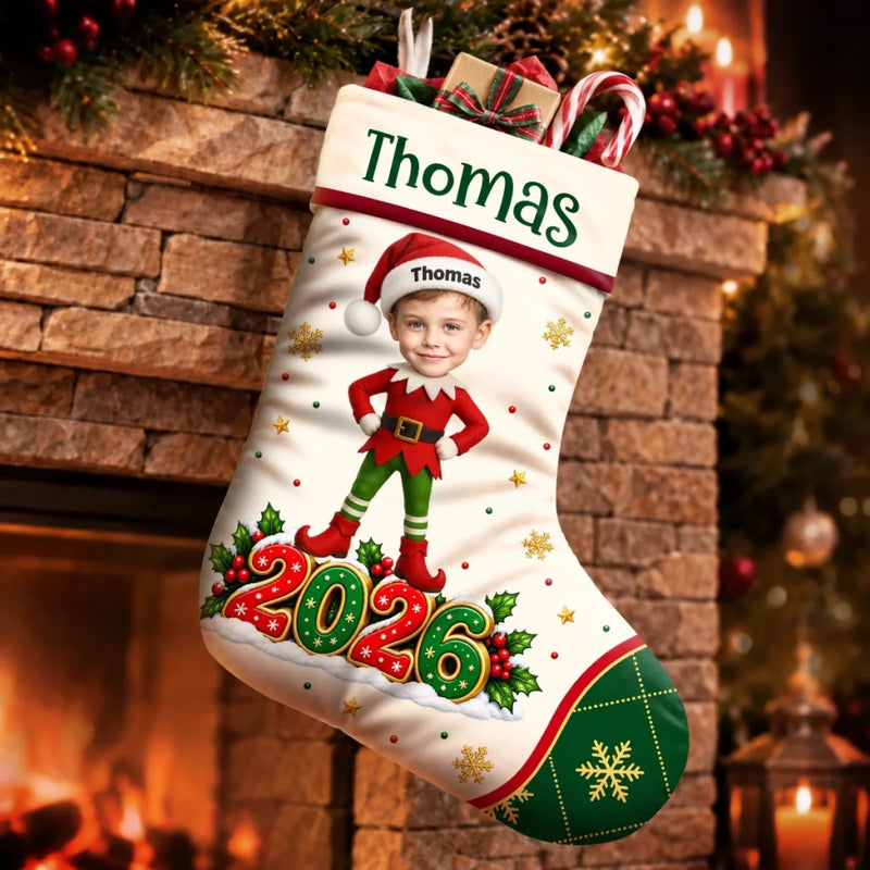 Custom Photo Christmas Elf Gifts For Kids - Personalized Stocking