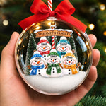 Custom Name Christmas Snowman Family Gifts - Personalized 3D Acrylic Ball Ornament