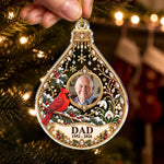 Custom Photo Memorial Christmas Gifts for Dad - Personalized Acrylic Ornament