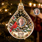 Custom Photo Memorial Christmas Gifts for Dad - Personalized Acrylic Ornament