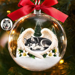 Custom Pet Photo Christmas Memorial Gifts - Personalized 3D Acrylic Ball Ornament