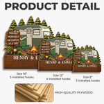 Custom Name Camping Couple Gifts - Personalized Wooden Key Holder