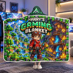 Custom Photo Pixel Adventure Gifts for Gamers - Personalized Snuggle Blanket