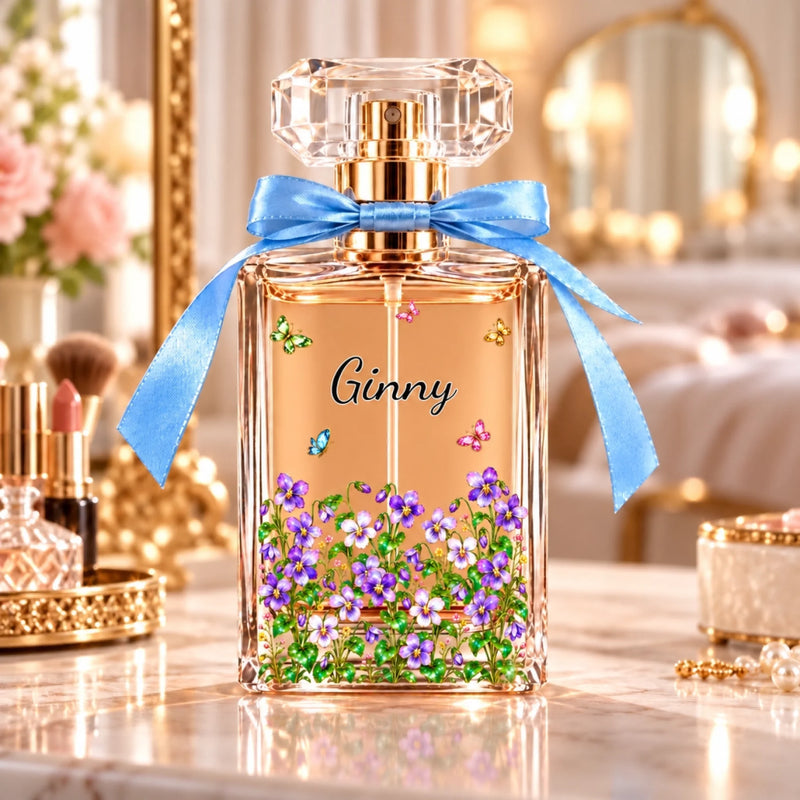 Custom Name Butterfly Flower Gifts For Women - Personalized Refillable Perfume Bottle