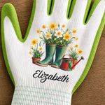 Custom Name Garden Gifts for Gardeners - Personalized Coated Grip Gloves