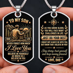 Custom Name Father Son Inspirational Gifts - Personalized Dog Tag Necklace