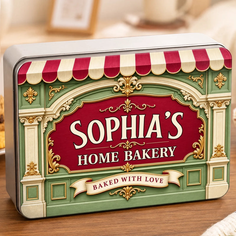 Custom Name Home Bakery Gifts For Bakers - Personalized Metal Tin