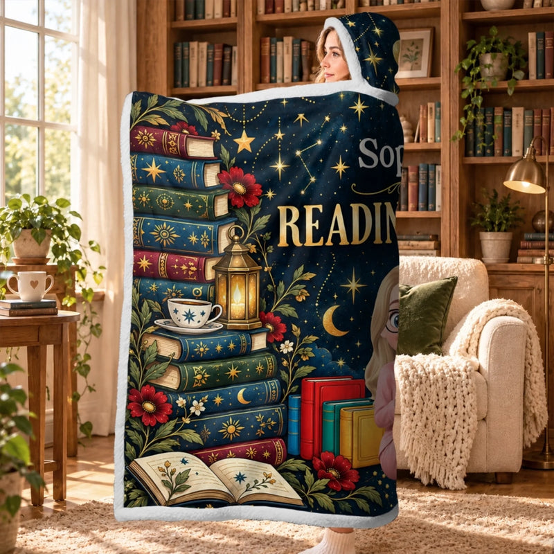 Custom Name Enchanted Reading Nook Gifts For Book Lovers - Personalized Snuggle Blanket