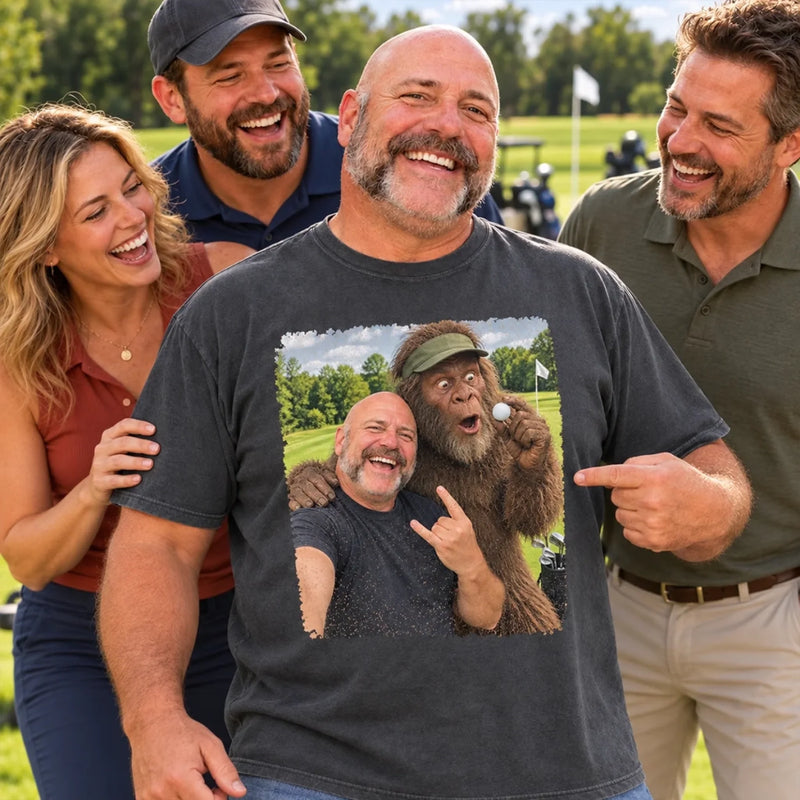 Custom Photo Golf Bigfoot Gifts For Men - Personalized Comfort T-Shirt