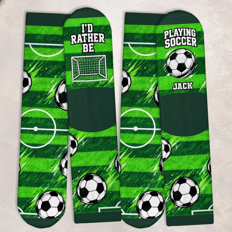 Custom Name Soccer Gifts for Boys - Personalized Crew Socks
