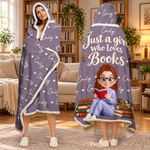 Custom Name Girl Who Loves Books Gifts For Book Lovers - Personalized Snuggle Blanket