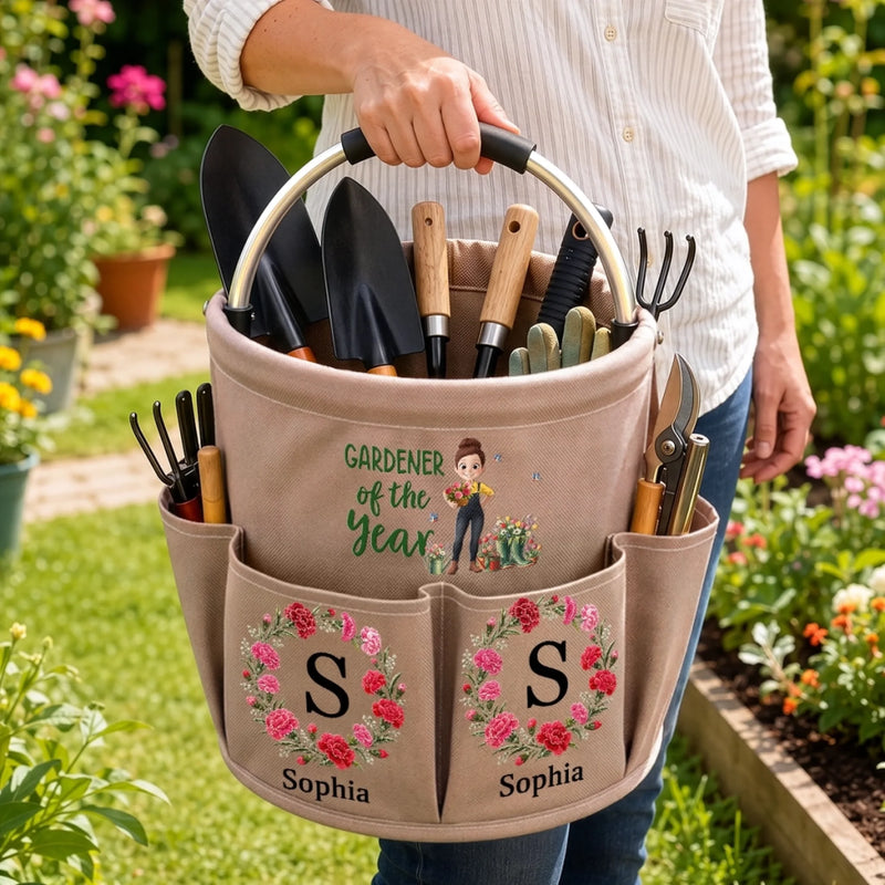 Custom Name Gardener of the Year Gifts - Personalized Tool Bag Trio