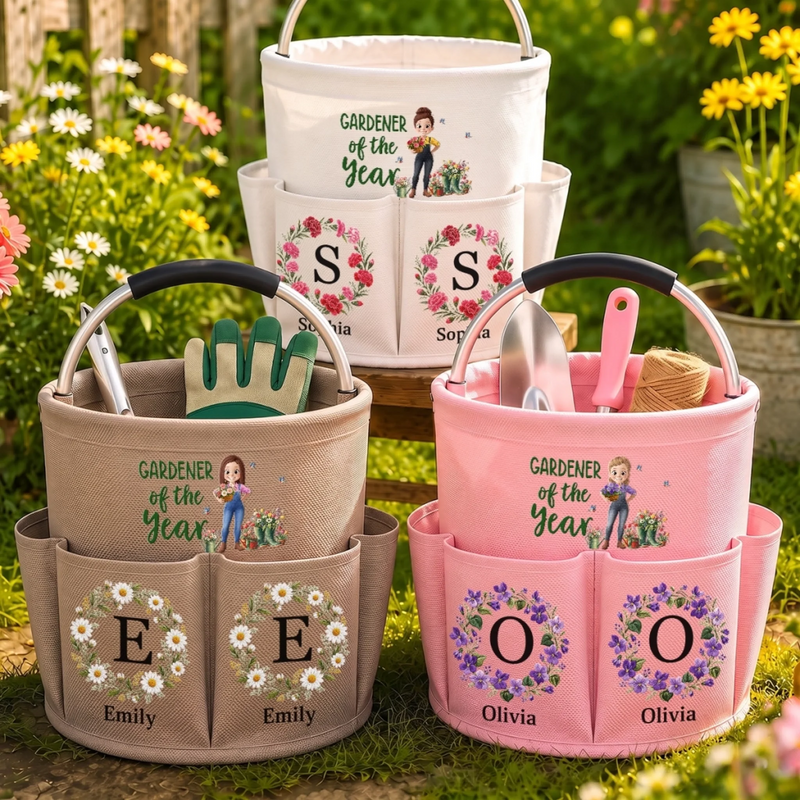 Custom Name Gardener of the Year Gifts - Personalized Tool Bag Trio