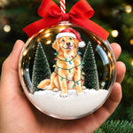 Custom Pet Photo Santa Hat Christmas Gifts For Dog And Cat Lovers - Personalized 3D Acrylic Ball Ornament