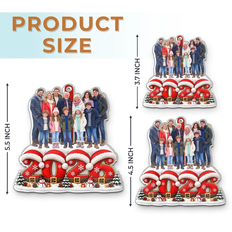 Custom Photo Christmas Family Keepsake - Personalized Acrylic Ornament