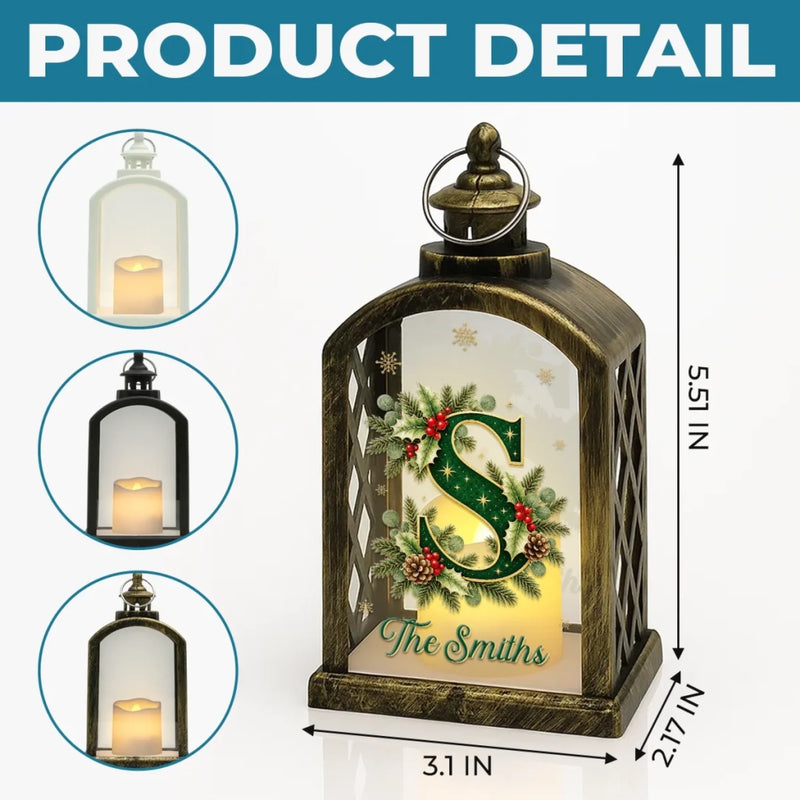 Custom Family Name Christmas Gifts - Personalized LED Candle Lantern