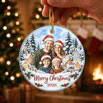 Custom Family Photo Christmas Gifts - Personalized Ceramic Ornament