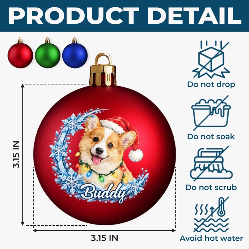 Custom Photo Christmas Snowflake Gifts For Families - Personalized Full Wrap Ball Ornament