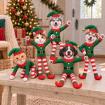 Custom Photo Christmas Elf Doll Gifts For Dog And Cat Lovers - Personalized Poseable Plush Doll