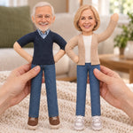 Custom Photo Bestie Gifts for Sisters, Coworkers And Family - Personalized Toy Poseable Plush Doll