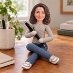 Custom Photo Bestie Gifts for Sisters, Coworkers And Family - Personalized Toy Poseable Plush Doll