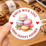 Custom Name Macaron Baking Gifts For Bakers - Personalized Waterproof Stickers