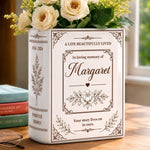 Custom Memorial Floral Name - Personalized Book Vase
