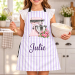 Custom Name Floral Stand Mixer Gifts For Bakers - Personalized Apron With Pocket