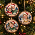 Custom Photo Gifts For Grandparents - Personalized Wooden Ornament