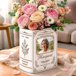 Custom Photo In Loving Memory Decor - Personalized Book Vase