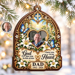 Custom Photo Memorial Dad Christmas Keepsake - Personalized Wooden Ornament