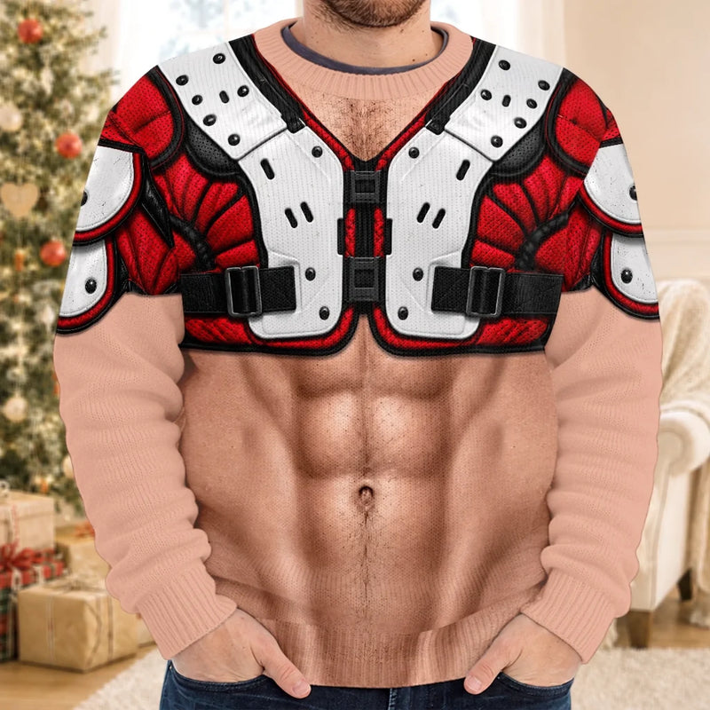 Custom Funny Football Beer Gifts for Men - Personalized Ugly Sweatshirt