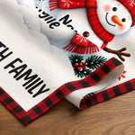 Custom Name Christmas Snowman Gifts For Family - Personalized Table Runner