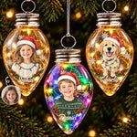 Custom Photo Christmas Family Gifts - Personalized Bulb LED Light Ornament
