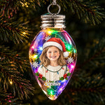 Custom Photo Christmas Family Gifts - Personalized Bulb LED Light Ornament