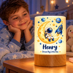 Custom Name Little Astronaut Birthday Gifts For Kids - Personalized Dimmable Touch Night Light