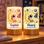 Custom Name Little Astronaut Birthday Gifts For Kids - Personalized Dimmable Touch Night Light