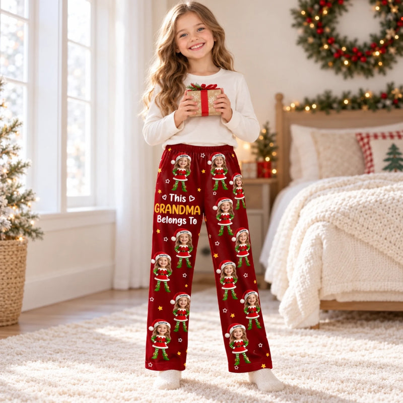 Custom Photo This Grandma Belongs To Christmas Gifts - Personalized Pajama Pants