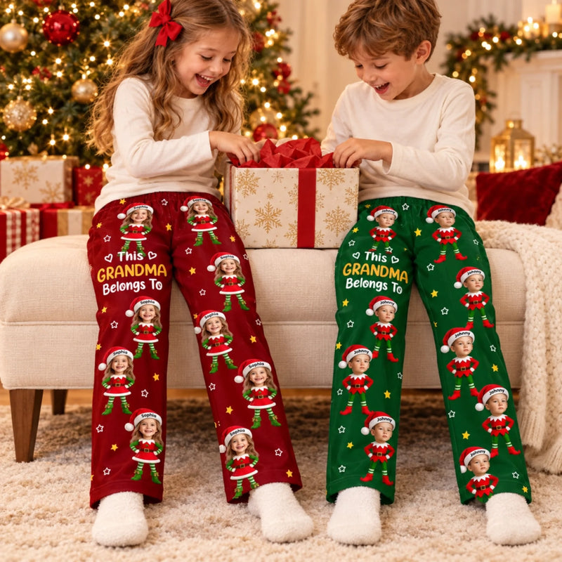 Custom Photo This Grandma Belongs To Christmas Gifts - Personalized Pajama Pants