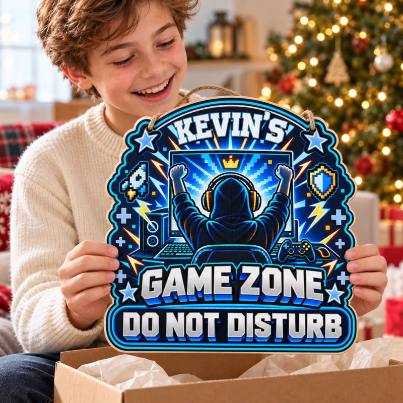 Custom Game Zone Do Not Disturb Gamer Decor - Personalized Wood Sign