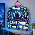 Custom Game Zone Do Not Disturb Gamer Decor - Personalized Wood Sign