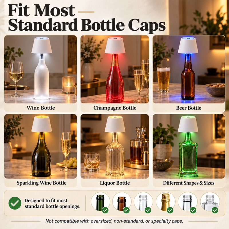 Custom Home Bar Decor - Personalized LED Bottle Light Topper