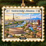 Custom Photo Travel Adventure Couple Christmas Gifts - Personalized Ornament